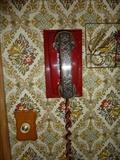 Vintage red decorative push button phone