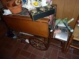 Vintage wheeled tea/serving cart with fold out leaves