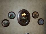 Collectible bird plates with Wood frame