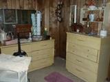 Vintage Dresser with mirror and chest of drawers Cream/Off white