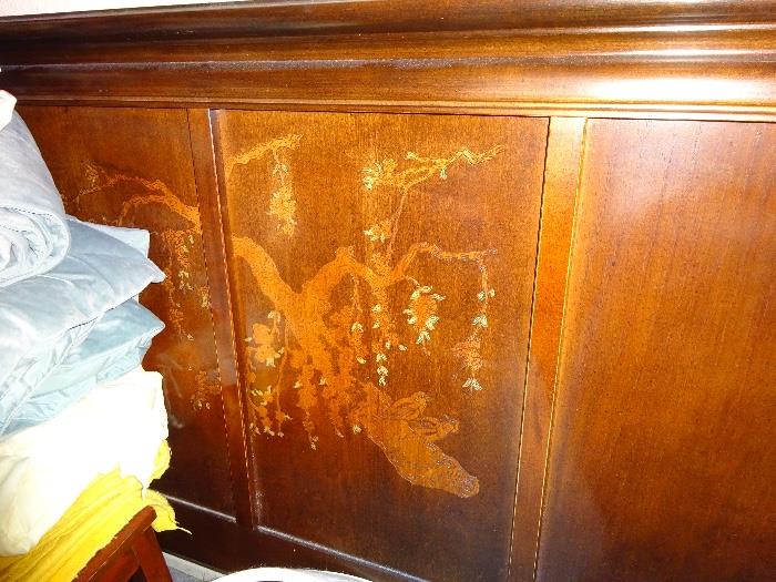carved headboard from 1930's