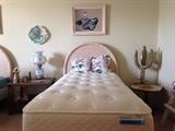 Twin Posture Spring Air "Posture Comfort" Plush pillowtop & mattress. Twin rattan/wicker headboard.