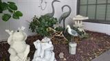 Various yard sculptures