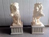 2 concrete lions