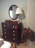 American early Primitive chest of drawers with porcelain knobs
