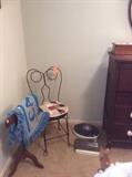 Ice cream parlor chair, blanket rack...