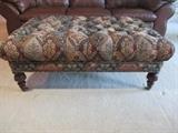 Tapestry ottoman on casters