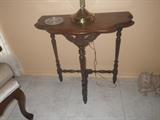 Closer look at antique side table