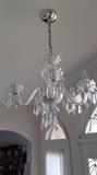 5 Light Waterford Crystal Chandelier  Each Prism and Bobeché marked "Waterford"