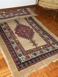 Two vintage hand-knotted rugs