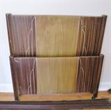 1930s Deco metal twin bed with rails and slats