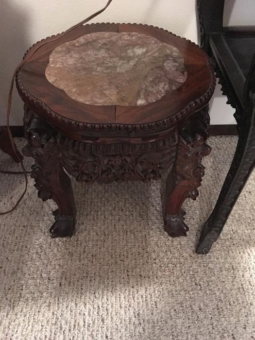 Early 20th Cent Carved Asian Plant Stands