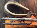 Old vintage ox collar and accessories