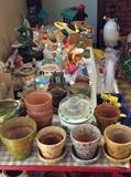 Garden pots - McCoy, lawn ornaments, bird houses