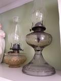 Antique oil lamps