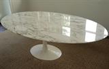 Saarinen Vintage Knoll 8' x 4.5' Oval Carrara Marble Dining Table