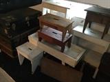 Vintage benches and Trunks