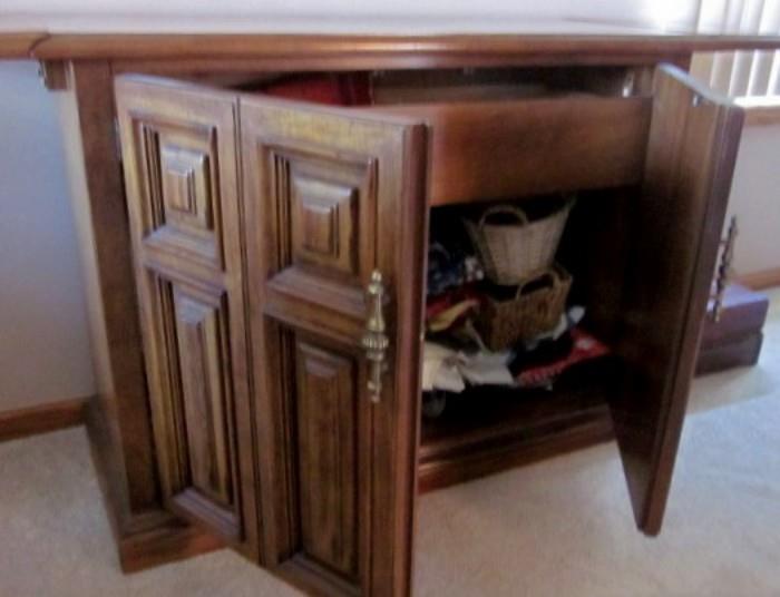 Double drop-leaf buffet server/sideboard with large storage area and one drawer, by Thomasville.