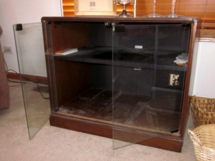 TV stand with glass doors