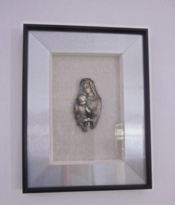 Shadow box style - Mary with Child (17" x 13")