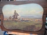 C. Russell Western Print on Wood