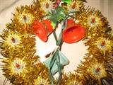 Woolworth twinkle light tinsel wreath