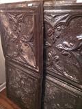 Pair of old ceiling tins