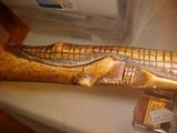 FOLK ART CARVED ALLIGATOR WALKING STICK