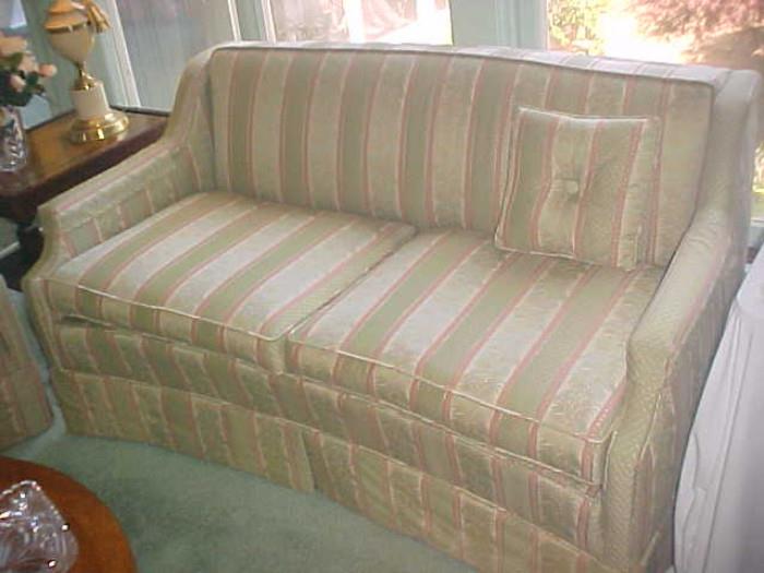 ONE OF A PAIR OF LOVESEAT SOFA'S - DREXEL