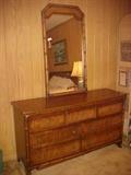 BAMBOO STYLE DRESSER W/ MIRROR - OR LOOSE THE MIRROR AND HAVE A SIDE BOARD! 