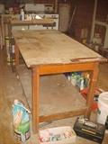 LARGE OLD WOODEN WORK TABLE - RE PURPOSE