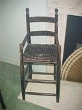 19TH C HICKORY HIGH CHAIR