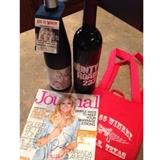 Miranda Lambert Autographed collection of two(2) wine bottles, signed magazine and a tote bag. 