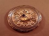 Sterling & 14K Vintage Jefferson Brown Belt Buckle