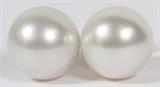 Lot#1046, GIA 15MM NATURAL WHITE SALTWATER PEARL EARRINGS, PAIR, W 9/16"A pair of GIA 15mm natural white saltwater peal stud earrings, with 14kt white gold backings.  GIA certified, report 5172155476.  Weighing approximately 10.9 grams.
