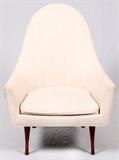 Lot#1093, PAUL MCCOBB UPHOLSTERED CHAIR, H 38", L 29"A mid-century cream colored upholstered chair by Paul McCobb for Widdicomb.