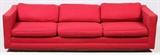 Lot#1098, MILO BAUGHMAN MID-CENTURY MODERN PEDESTAL BASE SOFA, H 25", L 91"A mid-century modern Milo Baughman for Thayer Coggin sofa.  Three cushions with raspberry colored upholstery.