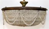 Lot#1107, EUROPEAN CRYSTAL BEAD CHANDELIER, H 26", DIA 26"Tapered bead swags.
