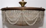 Lot#1108, EUROPEAN CRYSTAL BEAD CHANDELIER, H 26", DIA 26"Mate to preceding lot.  Tapered bead swags.