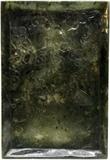 Lot#1307, CHINESE SPINACH JADE TRAY, L 12"A rectangular tray carved at the center with a crane standing among blossoming trees.  Measures L.12" x 8 1/4" x 5/8".
