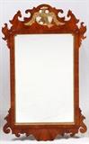 Lot#1357, CHIPPENDALE STYLE MAHOGANY MIRROR, 18TH C., 39" X 22"Phoenix bird at crest. Gilt inner liner. From the collection of Dr. Marion Scott and Ann Scott, Grosse Pointe Shores.