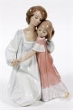 Lot#1419, LLADRO PORCELAIN FIGURE, H 8 1/2", 'GOOD NIGHT', #5449..Modeled as a kneeling mother with daughter. 