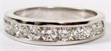 Lot#18, 14KT WHITE GOLD & 1.18CT DIAMOND RING, SIZE 6 3/4..Having a total of 1.18cts in diamonds set into a 14kt white gold band.  The diamonds are G-color and VS-2 clarity.  Weighing approximately 3.7 grams.