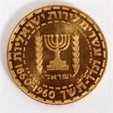 Lot#171, ISRAEL 1960 THEODOR HERZL COMMEMORATIVE GOLD COIN, 8 GRAMS, DIA 22 MM..Twenty HERZL Lbs