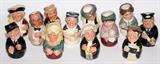 Lot#271, ROYAL DOULTON "THE DOULTONVILLE COLLECTION" CHARACTER JUGS, TWELVE, H 4 1/4"Including the Policeman, the Physician, the Nurse, the Sea Captain, the Clergyman, the Barmaid, the Lawyer, the Clairvoyant, the Town Crier, the Farmer, the Librarian, and the Schoolmistress.