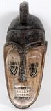 Lot#321, AFRICAN, CARVED WOOD MASK, H 16", W 6"African carved wood mask with carved headdress.