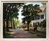 Lot#2010, ANTHONY THIEME (US 1888-1954), OIL ON CANVAS, H 30", W 36", "SEVENTH SOUTH STREET INN, ROCKPORT"Signed lower left; framed. Purchased March 11, 1948.