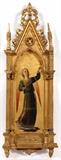 Lot#2030, FLORENTINE OIL ON WOOD PANEL, C. 1900, H 16.5", L 6.5", ANGEL GABRIEL,,Unsigned.  Presented in a gilt wood frame.