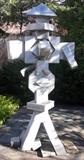 Lot#2041, BILL BARRETT, (AMERICAN B.1934), BRUSHED ALUMINUM SCULPTURE, 1970-1984, H 90", W 41"Signed and dated.  Outdoor sculpture.  "Tin Man" and 1970 - 1984 inscribed. From a Grosse Pointe Farms collector.