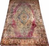 Lot#2065, ANTIQUE PERSIAN MOTASHEM KASHAN SILK ORIENTAL RUG H 6' W 4'palace rug